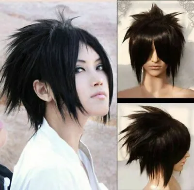 For Cosplay Uchiha Sasuke Black 14'' Short Halloween Wig Heat Resistant • $18.10