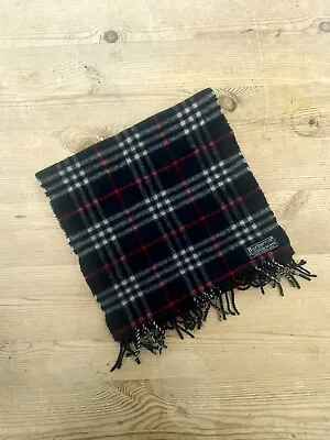 £30 • Buy Burberry Blue Nova Check Scarf Wool And Cashmere