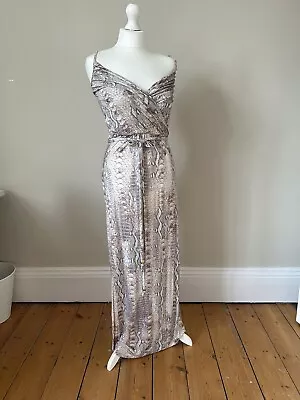 Melissa Odabash Maxi Dress UK 10/ M 100% Viscose Snake Print Fabric  • £32