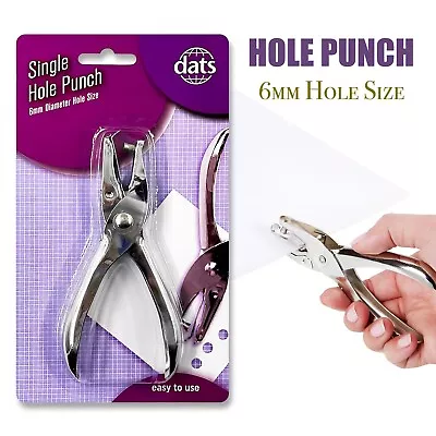 Single Silver Hole Punch 6mm Metal Paper Puncher Office Craft School Supplies  • $4.95