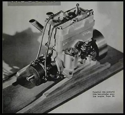 2 Cylinder Marine Model 1/2hp Engine 1943 HowTo Build PLANS Hi Speed 2 Stroke • $21.89