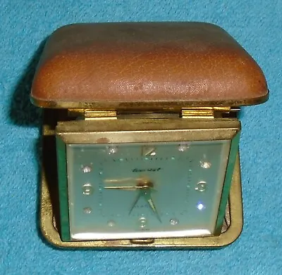 Vintage Tourist Wind Up Travel Alarm Clock Rhinestone Made In Germany • $17.95