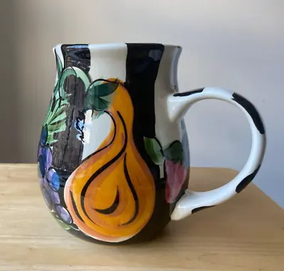 Vintage VICKI CARROLL BON APPETIT Fruits & Vegetables Art Pottery Pitcher - VGUC • $50