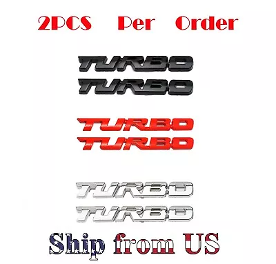 $9.99 • Buy 2PCS Universal Metal Turbo Badge Emblem Car Fender Trunk Tailgate Decal Sticker