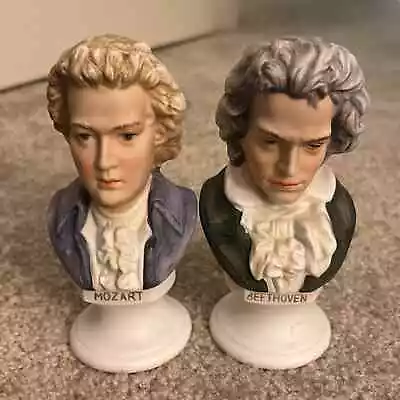 VINTAGE Lefton Classical Composers Busts MOZART And BEETHOVEN Set Of Two • $28