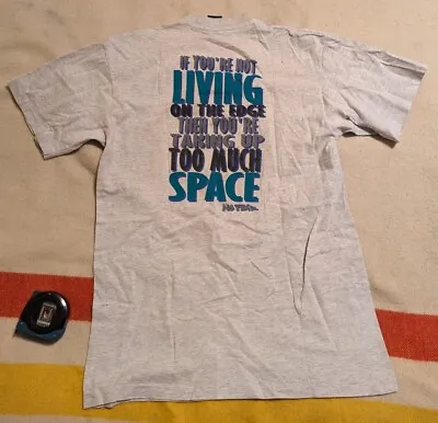 Vtg 90s No Fear If You’re Not Living On The Edge Distressed T-Shirt L • $19.88