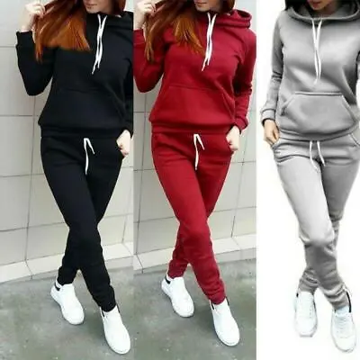 2pcs Women Tracksuit Hoodie Sweatshirt Tops Pant Set Casual Sports Sweat Suit • $46.54