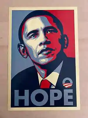 Authentic! Barack Obama HOPE Original 2008 U.S. Mini Poster. OBEY Shepard Fairey • $500