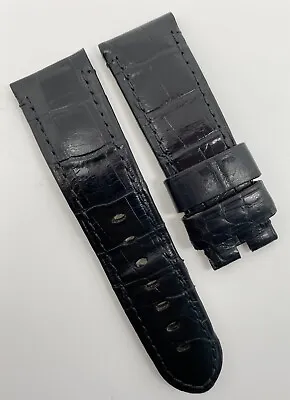 $150 • Buy Authentic Officine Panerai 24mm X 22mm Black Alligator Tang Watch Strap Band OEM