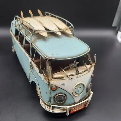 Vintage Style 1963 VW Bus Volkswagen With Surf Boards Metal Tin Camper • $65.90