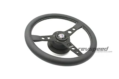 MOMO Prototipo Black Steering Wheel Kit With ALPINA Horn Button For BMW 5 6 E24 • $329.95