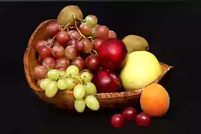 Olive Wood Flat Fruit Basket 30 Cm • £40.19