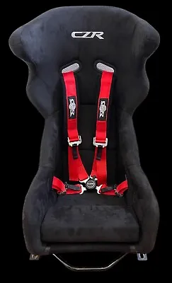 Czr Racing 4 Point 2  Nylon Racing Harness Seat Belt Camlock Red • $89.50