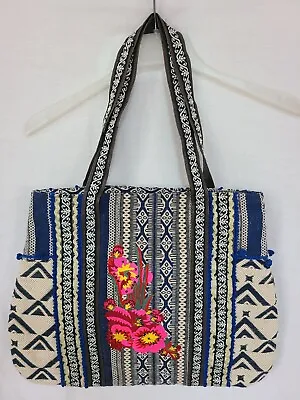 Kareena's Sundance Ikat Boho Embroidered Tote Shopper Bag • $26.99