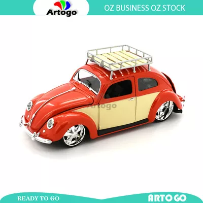 LICENSED Classics 1956 Volkwagen Beetle Red Scale 1:18  Model Car Diecast Toy • $79.52