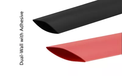 3/4  Dia 3:1 Heat Shrink Tubing Adhesive Lined Marine Grade (Black+Red) 5 FT • $13.99