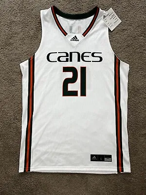 Sample Adidas Miami Hurricanes Basketball Jersey Mens Size Large White Game • $45