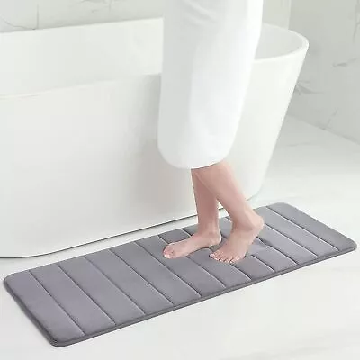 Memory Foam Bath Mat Large Absorbent Shower Carpet Soft Coral Velvet Floor Pad • $29.94