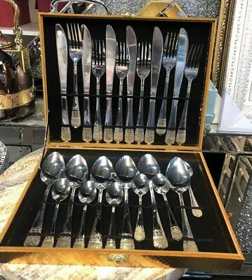 £24.99 • Buy New Stainless Steel Cutlery Spoon/ Fork/ Tea/ Spoon/ Table/knife 24Pcs Set Diner