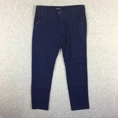 $10.07 • Buy Freestyle Revolution Chino Pants Women 7 Blue Stretch Cotton Mid Rise 34x28