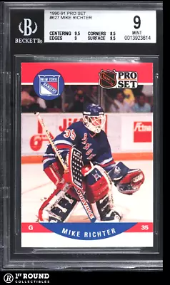 Mike Richter RC BGS 9: 1990-91 Pro Set Rookie Card • $18.74