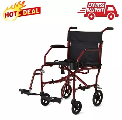 19” Wide Seat Folding Transport Chair: Ultralight Mobility Solution NEW • $166.09