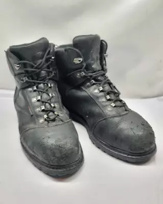 Red Wing Shoes 971 Steel Toe Waterproof Black Leather Lace Up Vibram • $34.95