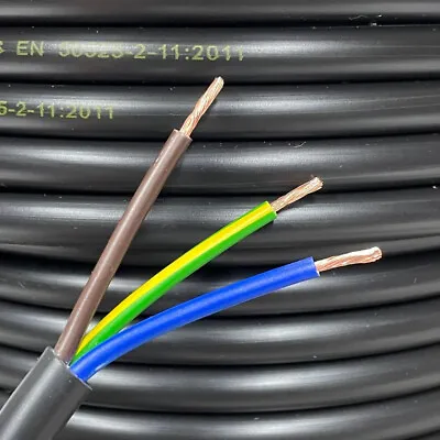 15m Metre 13 AMP BLACK Electrical Mains Wire Cable 3 Core Flexible 1.5mm • £21.99