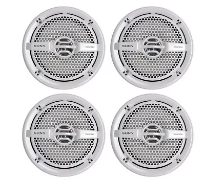 Sony XS-MP1610 6.5  140 Watt Dual Cone Marine Speakers White 2 PAIRS (4ea) USED • $85