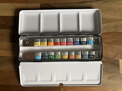 £59.95 • Buy Winsor & Newton Professional Half Pans Travel Tin Set Of 18 New