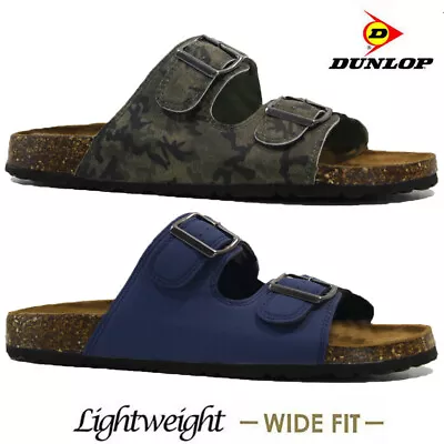 Mens Dunlop Slip On Sandals Wide Fit Walking Summer Beach Mules Flip Flops Size • £4.95