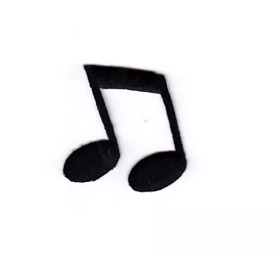 BLACK DOUBLE MUSIC NOTE Iron On Patch Music  • $2.99