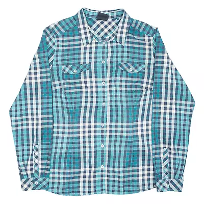 JACK WOLFSKIN Womens Shirt Green Check Long Sleeve UK 18 • £14.99