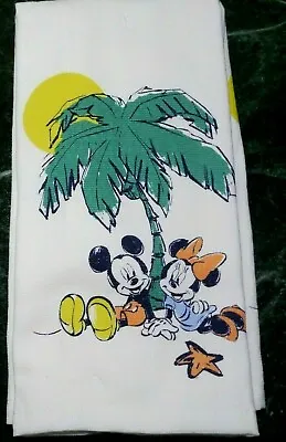 Disney Mickey & Minnie Mouse Summer Kitchen Towel Palm Tree Sun Beach Island NEW • $14