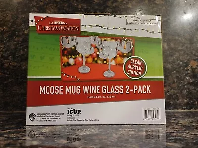 Warner Bros. National Lampoon's Christmas Vacation Wine Glass Moose Mug 2 Pack • $39.99