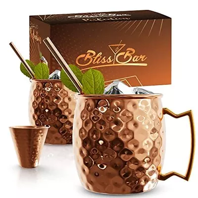 Premium Moscow Mule Mugs Kit | 100% Pure Copper Made| Moscow Copper Cups Copp... • $35.78