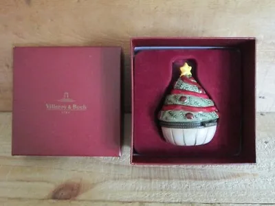VILLEROY & BOCH - 3¼  Beautiful Hinged Lid Christmas Tree - Trinket Box • $24.97