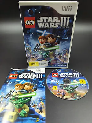 LEGO Star Wars III The Clone Wars (Nintendo Wii) FAST FREE POST • $19.95