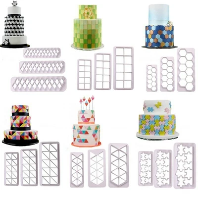 £3.47 • Buy 3Pcs Fondant Cookie Cutter Cake Biscuit Mold Fondant Decor Baking Tools Decor