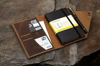Personalized Genuine Leather Cover For Moleskine Classic Notebook POCKET Size • $39.99