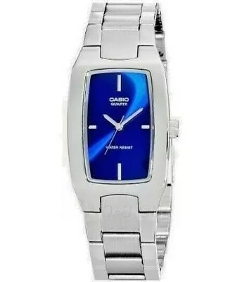 Casio Mens Watch WAS £24 NOW £19 Analogue Blue Dial Stainless Steel MTP-1165 • £19