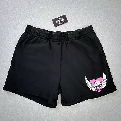 Vintage Chalk Line Bret Hart Hitman WWE WWF Sweat Gym Shorts Size XL Black Pink • $39.97