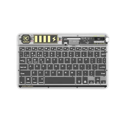 Bluetooth Keyboard Rechargeable Mute Ultrathin Transparent Shell For PC Ipad Mac • $32.87