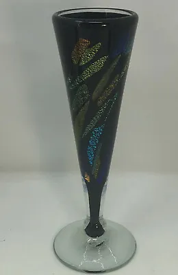 Carl Radke Phoenix Studio Champagne Flute Dichroic Glass • $139.99