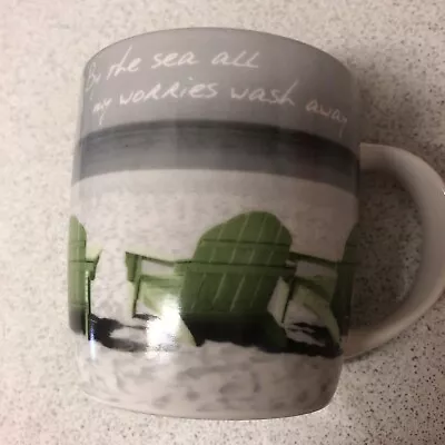 Seaside Tea Coffee Mug Holiday Scene • £4.99