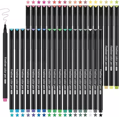 36 Colour Fine Point Pens Set - 0.4mm Felt Tip Pens For Drawing Writing Sketch • £8.24