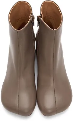 MM6 MAISON MARGIELA Taupe Leather Ankle Boots Size 40 • $350