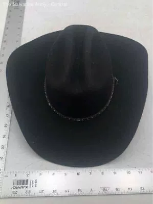 Justin Mens Black Wide Brim Outdoor Western Cowboy Hat Size 55 6 7/8 • $13.50