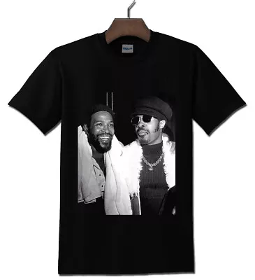 Stevie Wonder With Marvin Gaye Vintage Black T-shirt S - 5XL • $20.99