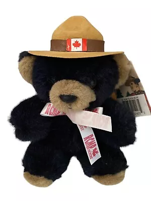 Black Bear Plush Canadian Souvenir RCMP 6” Canadian Mountie Hat Original Tag • $7.99